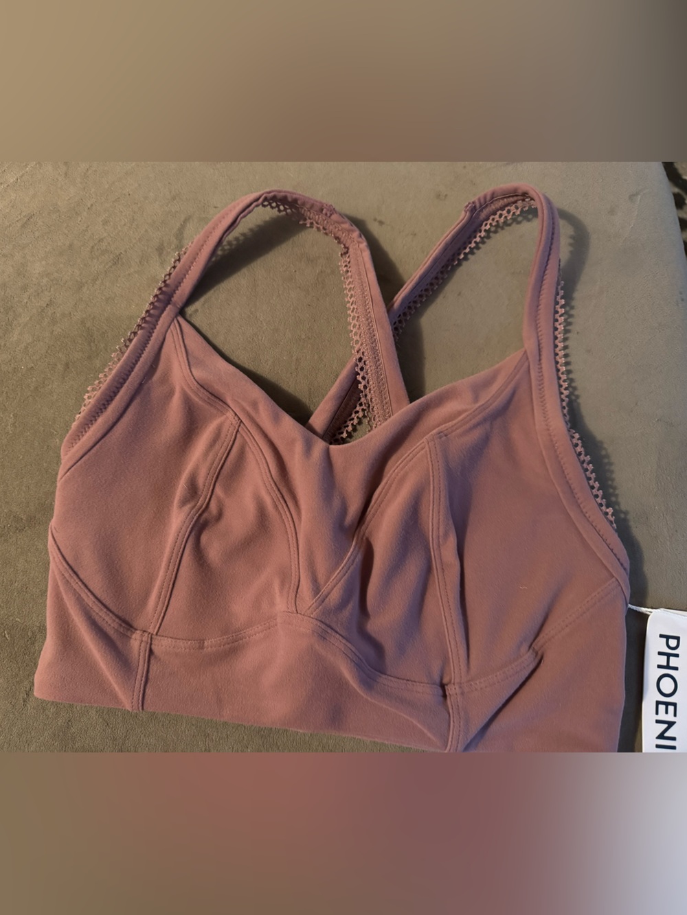 Phenix Mauve Wireless Scoop Bralette with Lace-Edge Straps